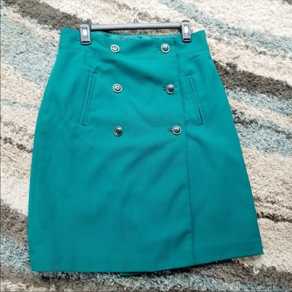 Banana Republic Emerald Green Wool Skirt Size 10